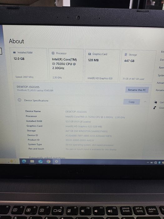 Laptop ASUS VivoBook 15 - Upgrade 12GB RAM & SSD 480GB - Mișcare Rapid