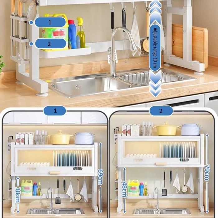 Надраковинная металлическая сушилка для посуды 65×28.5×79 см, su5