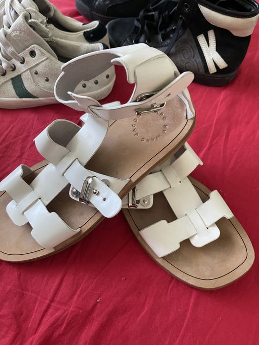 5TH AVENUE. Sanda piele/Papuci dama  catifea cu mărgele. MK