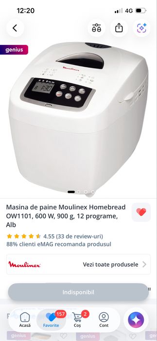 Aparat de facut paine Moulinex