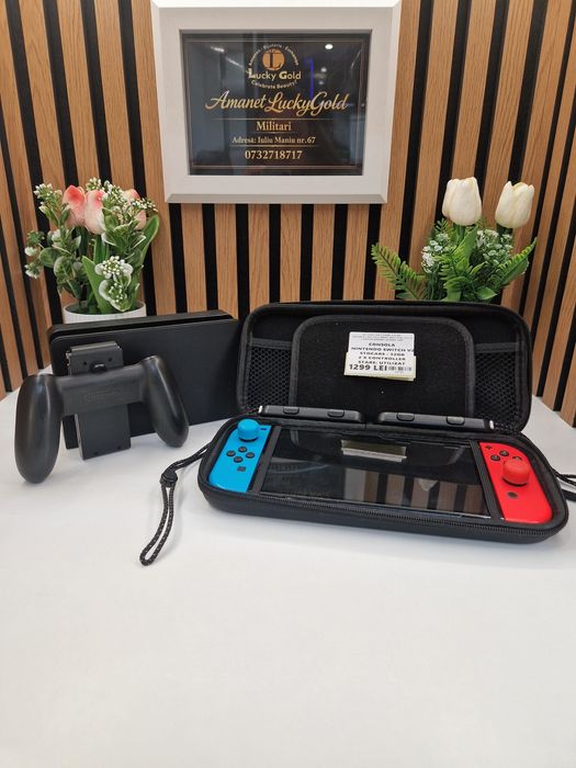 Nintendo Switch V2 32GB 2 x controller + 5 jocuri Garantie!#60705