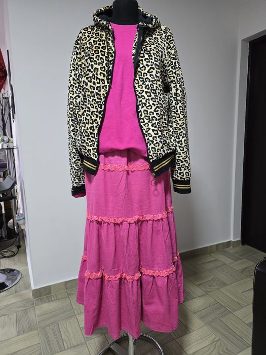 Hanorac fucsia, model din bumbac premium