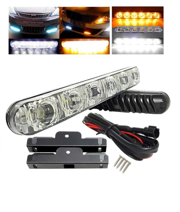 6 LED дневни светлини с вграден бягащ мигач DRL.