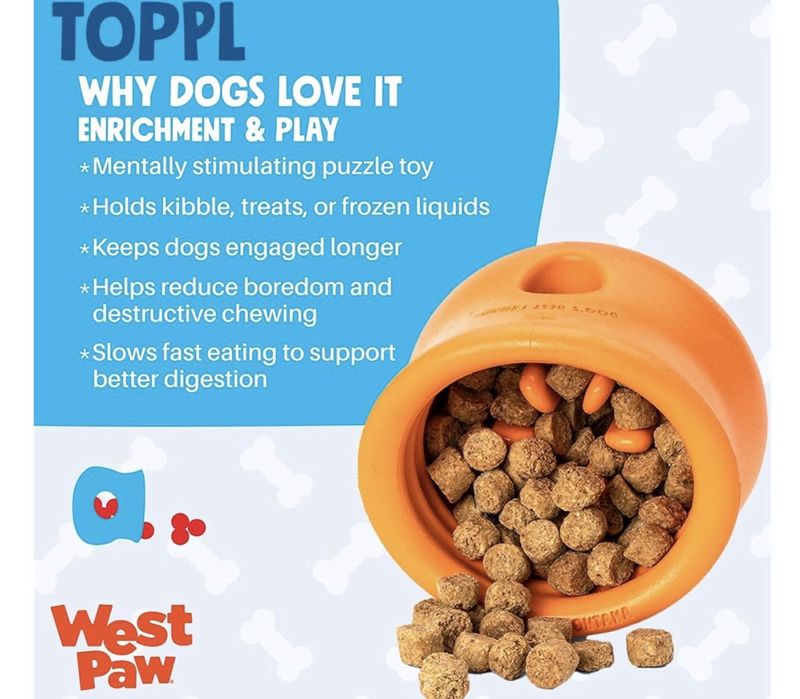 Jucărie interactivă WEST PAW Zogoflex Toppl cu distribuitor animale