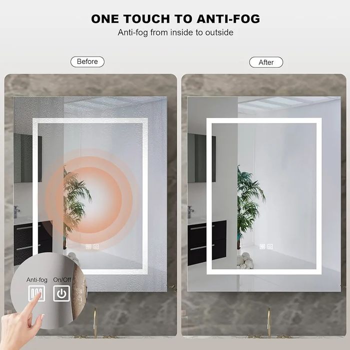 LED огледало с шкаф и функция против изпотяване