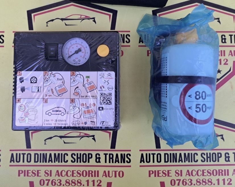 Compresor auto umflat roti soluție kit pană original Peugeot Citroen