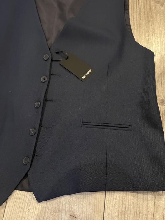 Andrews - Черен стилен мъжки елек Business Regular