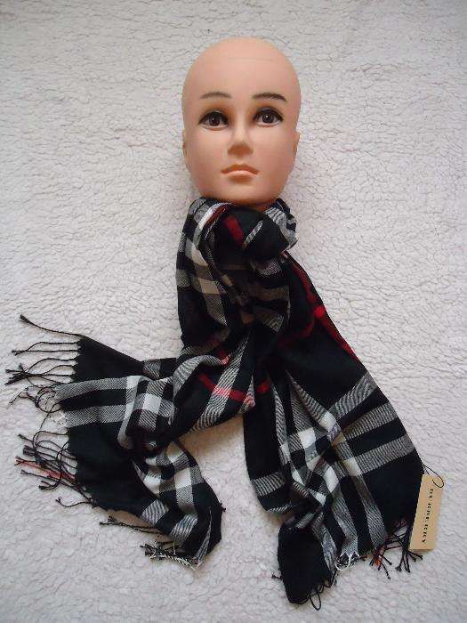 Fular unisex esarfa dama barbati lana 185x65 cm neagra grena bej alba