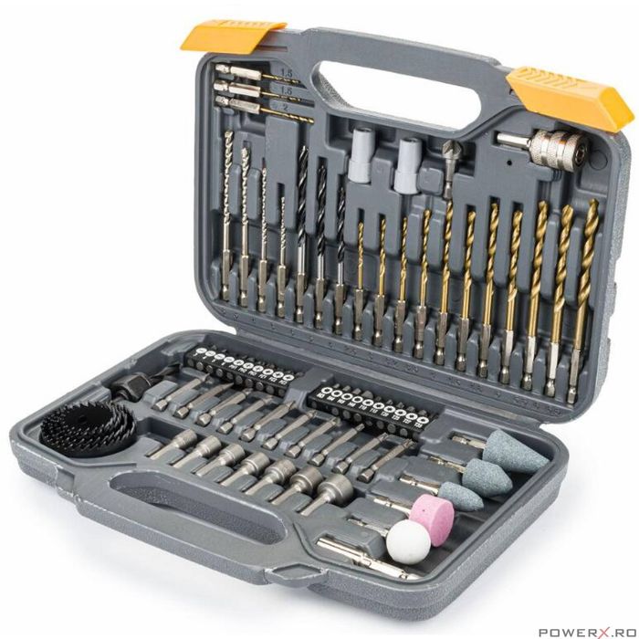 Trusa de bituri, biti, burghie, surubelnite pentru beton, lemn, 72