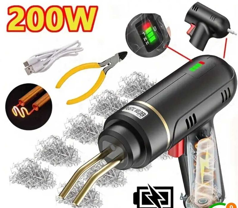 Pistol lipire plastic capse metalice, alimentare cablu sau acumulator
