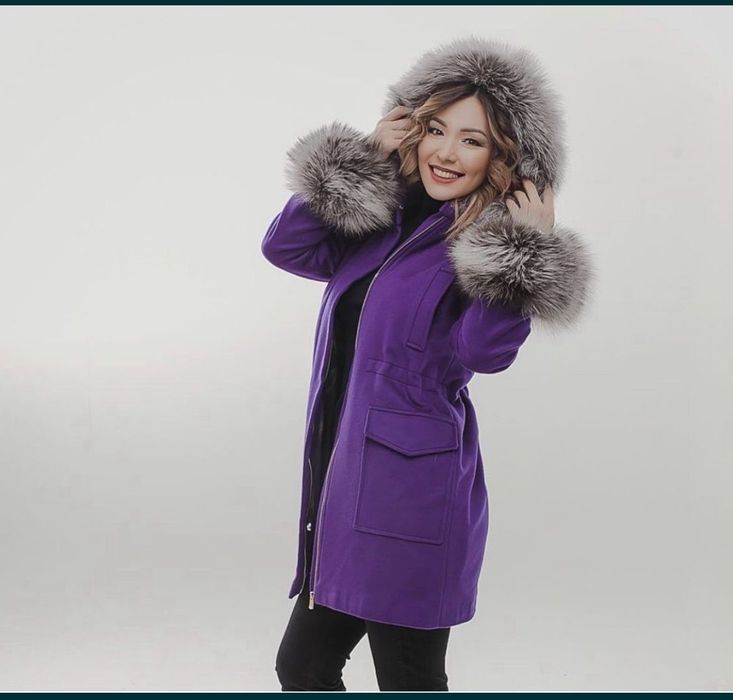 Парка-пальто с чернобуркой