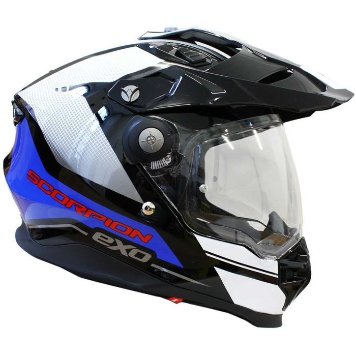 Ендуро moto Каска SCORPION ADF-9000 AIR Trail White-Blue-Black M 57-58