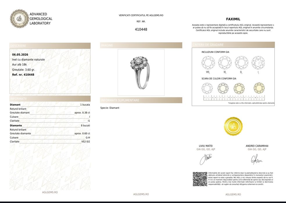 Inel Vechi Aur 18K Diamante Certificat