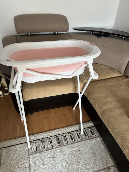 Cadita pliabila cu suport metalic si termometru