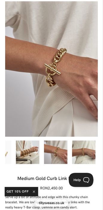 Bratara Tilly Sveaas medium gold