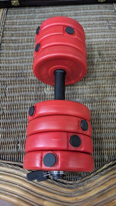 Разборные прочные гантели из противоударного пластика.