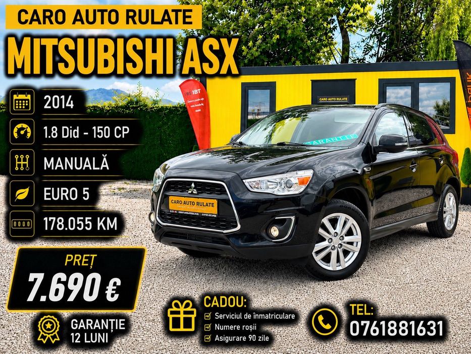 Mitsubishi ASX 2014 -1.8Did 150Cp -Euro 5 Km Reali -PARC AUTO RATE GARANTIE