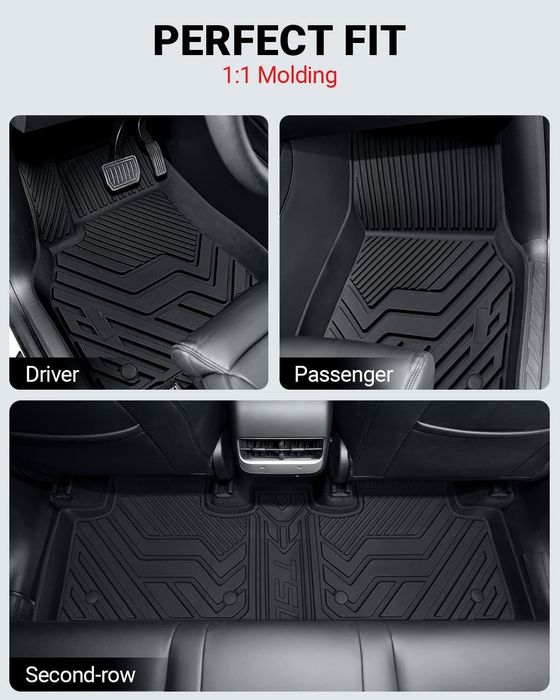 Tesla model Y 3D трислойни всезонни стелки за салона от 3 части