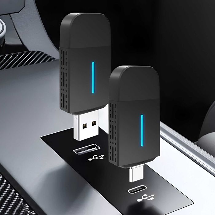 Гаранция! Нов USB и Type C Адаптер за Безжичен CarPlay и Android Auto