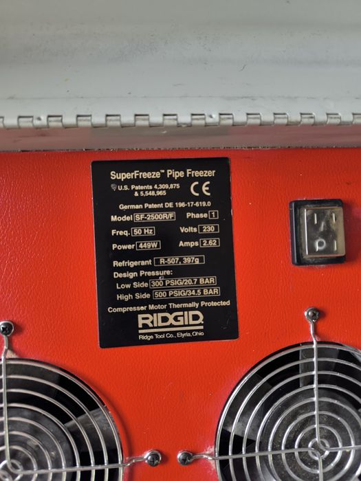 Уред за замразяване на тръбопроводи RIDGID SF-2500