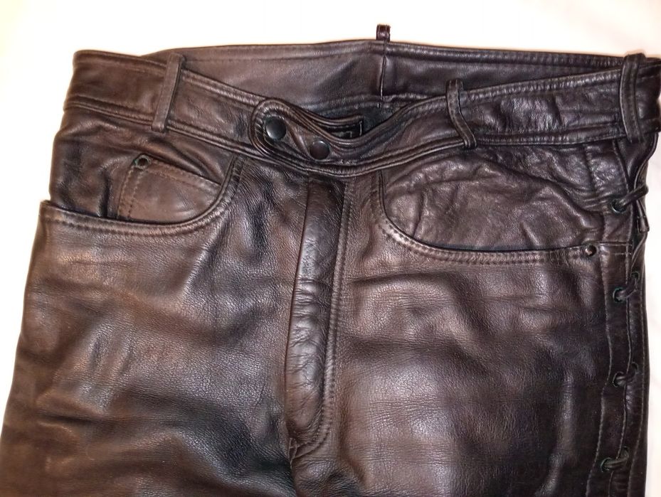 Pantaloni Piele cu șnur (86 cm Talia)