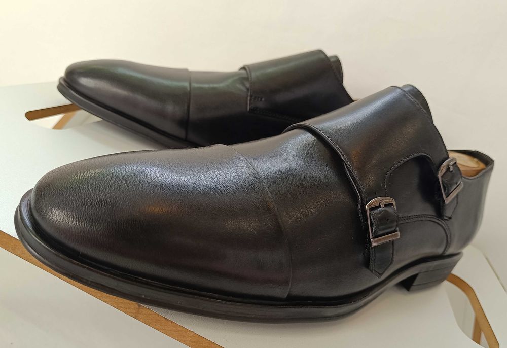 Pantofi monk 44 44.5 premium S'Oliver NOI piele naturala moale