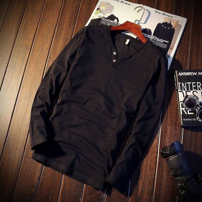 Premium Henley Long Sleeve/Футболка-поло с длинным рукавом