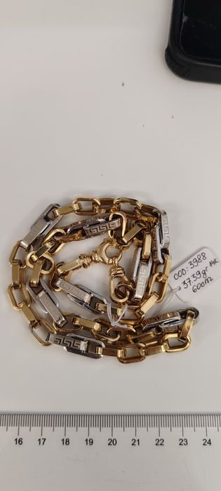 Lanț bărbați model Versace Aur 14k Gr 37,39 cod unic 3988 lungime 60cm
