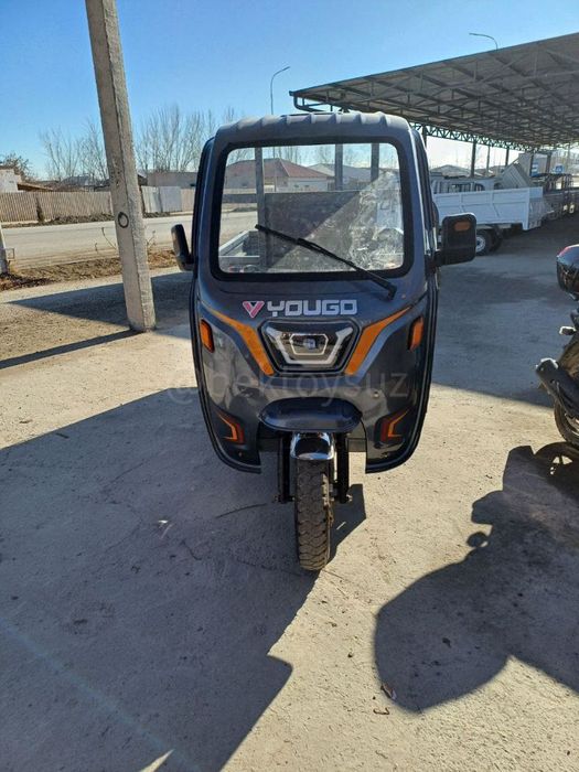 Трицикл электромуравей Yougo 72V 2000W до 1000кг мотороллер полукабина