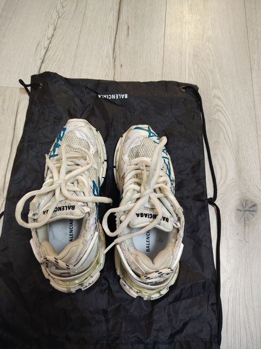 Vand Balenciaga Runners Blue Graffiti