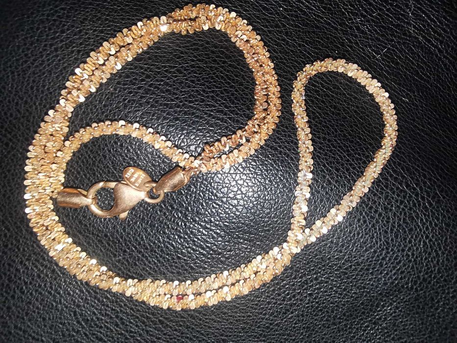 Lant, tip butterflie, diamant cut, din bronz cu aur, Bronze Milor Italy