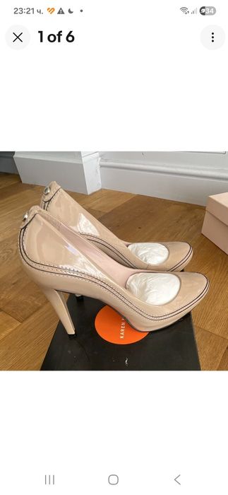 Karen Millen Обувки 39 38 1/2 нюд с ток
