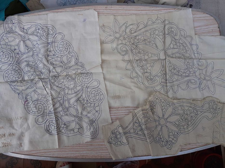 Snur si ata de macrame, modele pe panza