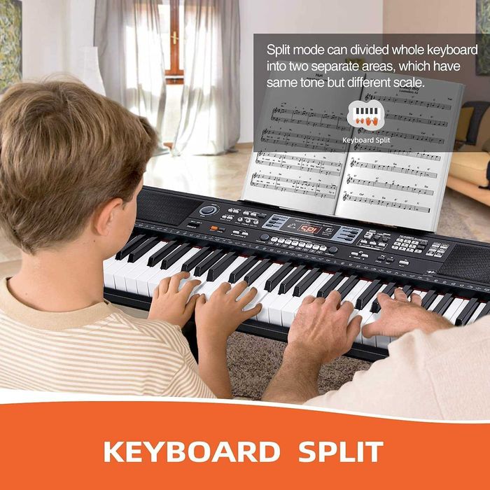 Orga electronica Bluetooth +Stativ+Scaun+Microfon+Casti, Pian 61 clape