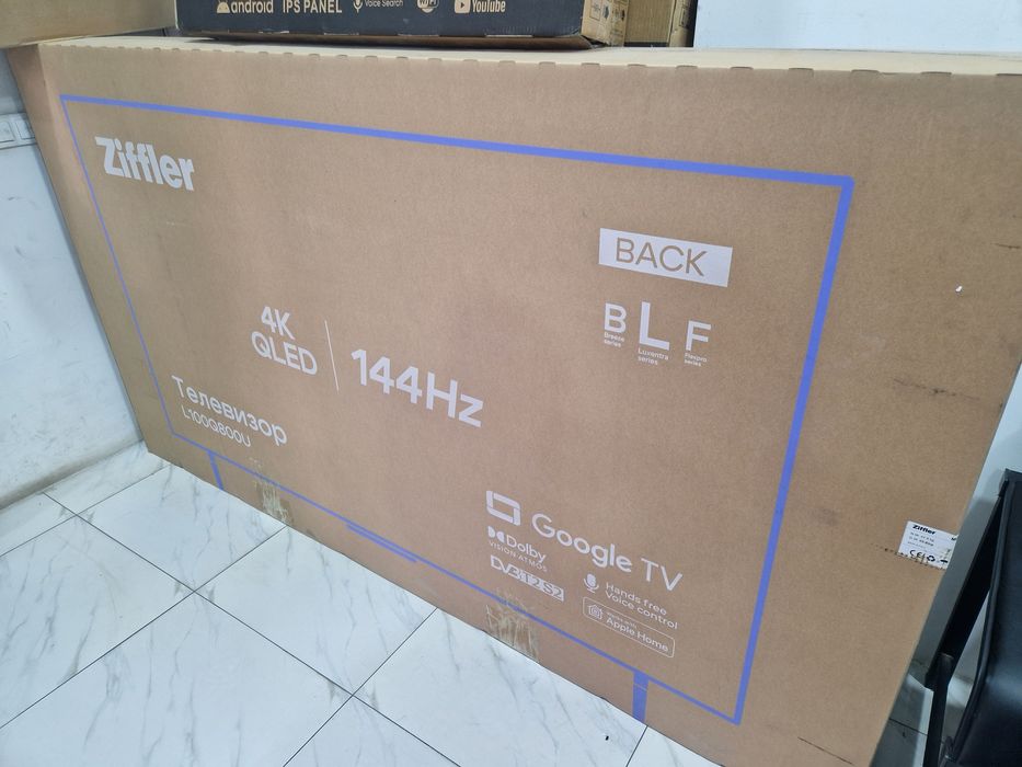 Телевизоры ziffler 100 Qled 4k 144hz доставка есть наличые есть