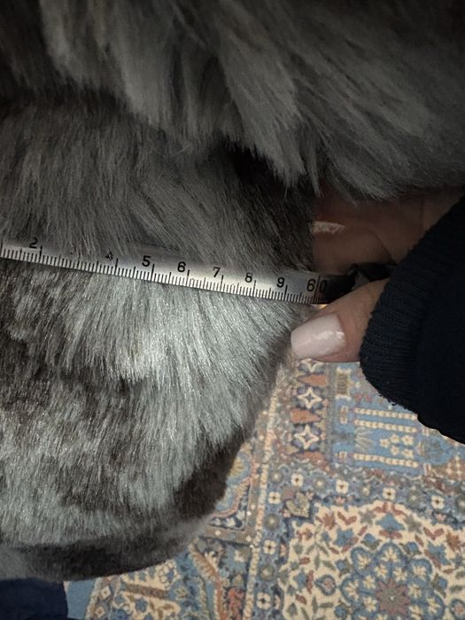 Haina blana naturala iepure gri