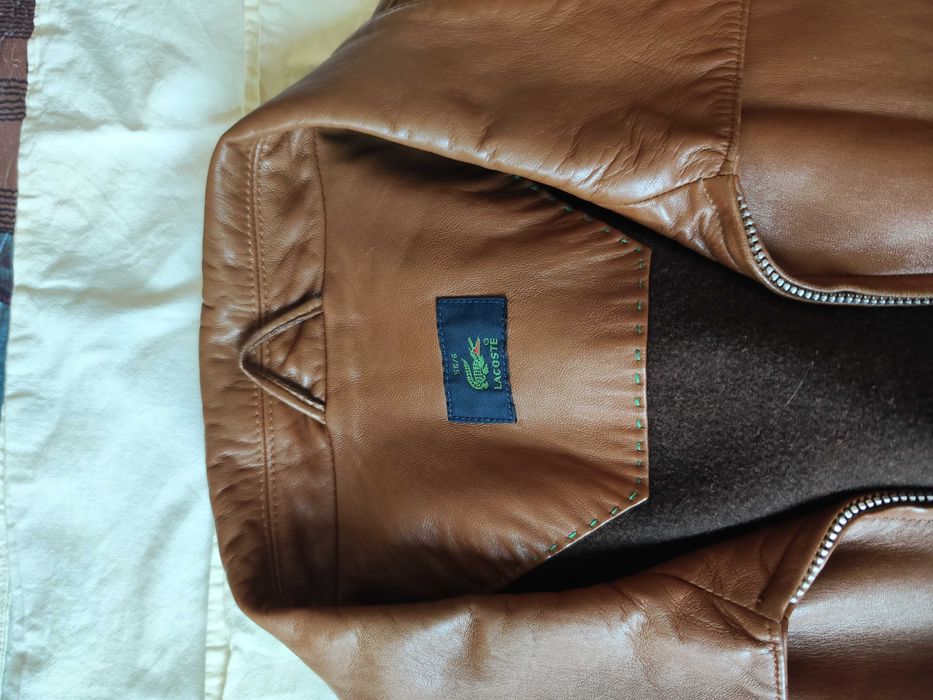 Мъжко кожено яке с вълнена подплата