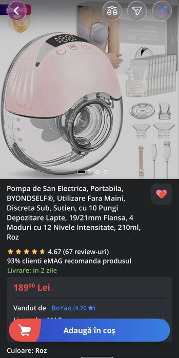Pompa de sân portabilă