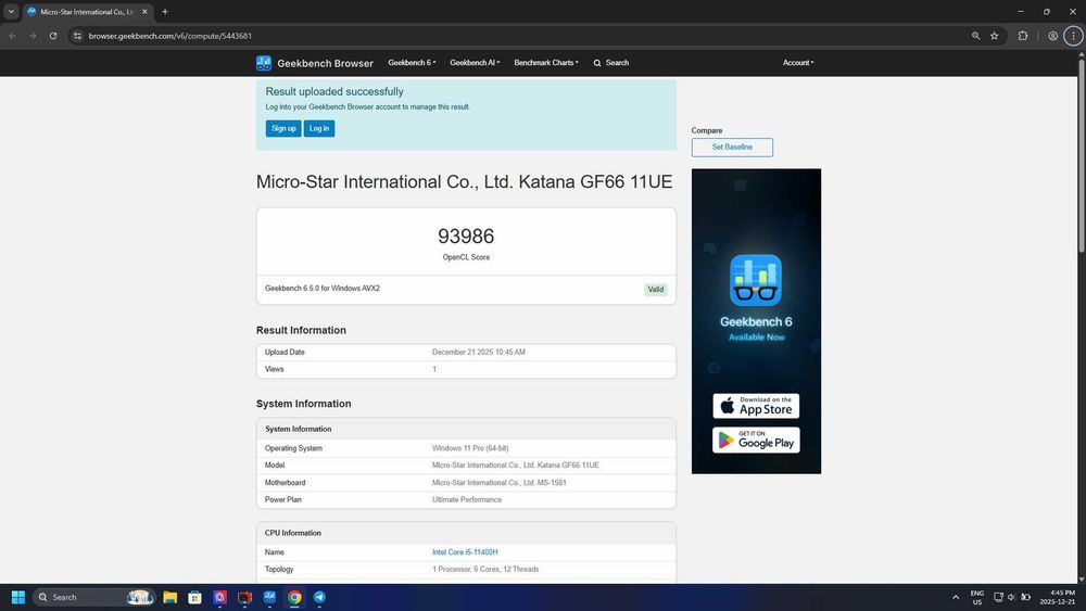 MSI Katana GF66 – O'yin uchun kuchli noutbuk