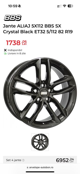 Jante BBS 5x112 SX Crystal Black IMPECABILE!!!