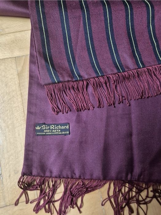 Eșarfă Lux reversibila Sir Richard, Lână + Mătase Pură, Made in Italy