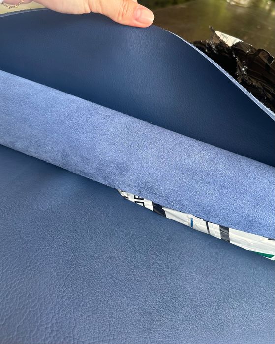 Material piele naturala bleumarin
