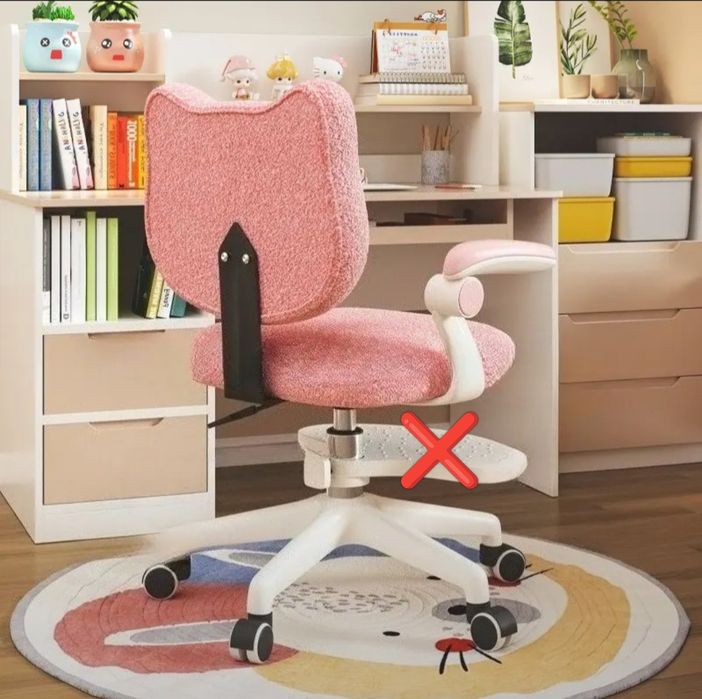 (Sf-25) Детское кресло без подставки для ног розовый и светло-серый цв