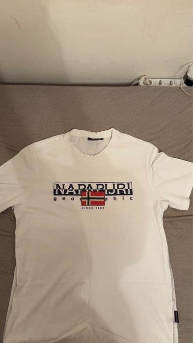 Бяла тениска Napapijri размер M