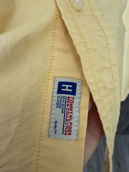Чисто нова мъжка риза Tommy Hilfiger 80's Two Ply с къс ръкав, жълта, жълт цвят, размер XXL,  дизайнерска