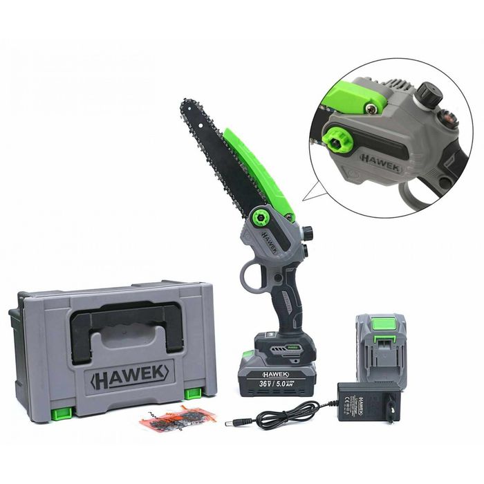 НЕМСКА Акумулаторна резачка с омасляване HAWEK 36V 5Ah + гаранция
