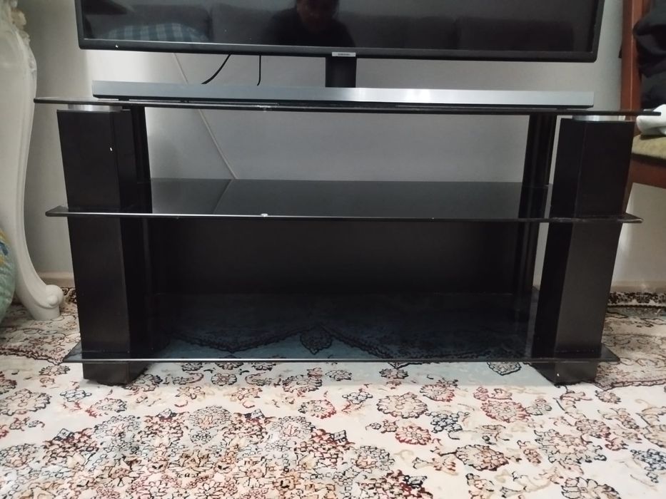ТВ тумба стеклянный напольный
