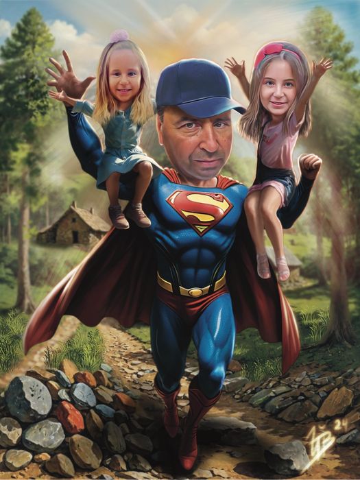 Професионално ръчно рисувани  Портрети,