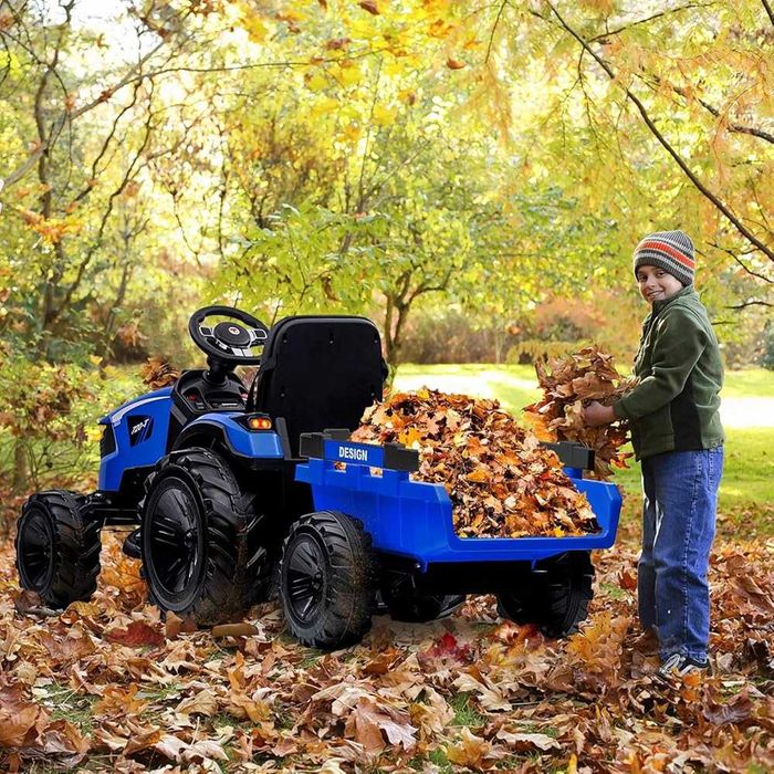 Tractor electric Kinderauto 720-T, 2x 45W 12V, cupa si incarcator Blue