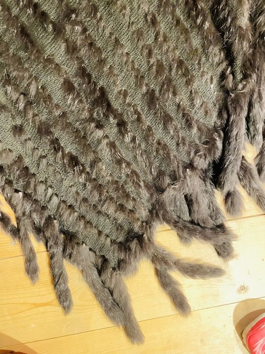 Blana naturala maro poncho